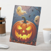 Halloween geesten en spinnen reclamebord met voetstuk (Insitu)