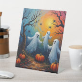 Halloween geesten en spinnen reclamebord met voetstuk (Insitu)