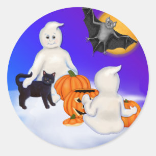 Halloween Geesten en Vrienden Ronde Sticker