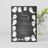 Halloween geesten enge kinderen verjaardagsfeestje kaart (Staand voorkant)