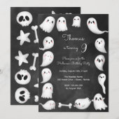 Halloween geesten enge kinderen verjaardagsfeestje kaart (Voorkant / Achterkant)