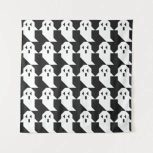Halloween geesten: geometrisch naadloos patroon. wandkleed
