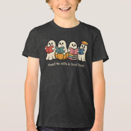 Halloween geesten lezen boeken  tekst Tri-Blend shirt