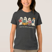 Halloween geesten lezen boeken  tekst Tri-Blend shirt (Voorkant)