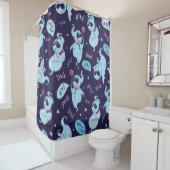 Halloween geesten, naadloos patroon. Douchegordijn (In situ)