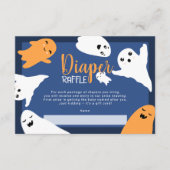 Halloween geesten oranje luier verloting baby show informatiekaartje (Voorkant)