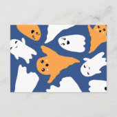 Halloween geesten oranje luier verloting baby show informatiekaartje (Achterkant)