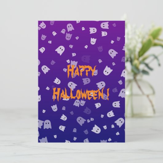 Halloween Geesten Plat Kaart (Staand voorkant)