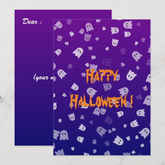 Halloween Geesten Plat Kaart (Voorkant / Achterkant)