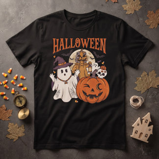 Halloween Geesten, Pompoen & Heks – Vintage Grieze T-shirt