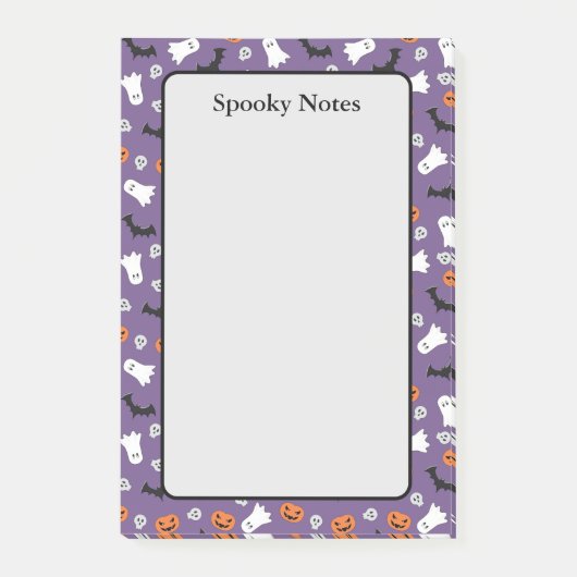 Halloween Geesten Pompoen Vleermuizen Paarse Stick Post-it® Notes (Voorkant)