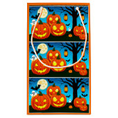 Halloween geesten, pompoenen, vleermuizen klein cadeauzakje (Achterkant)