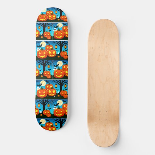 Halloween geesten, pompoenen, vleermuizen persoonlijk skateboard (Voorkant)
