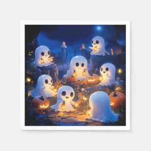 Halloween Geesten Pompoenlantaarns Griezelnacht Servet