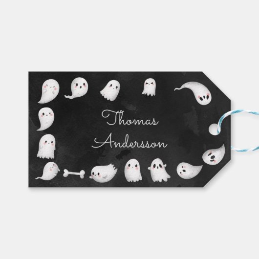 Halloween geesten spooktacular kids verjaardagsfee cadeaulabel (Voorkant (Horizontaal))