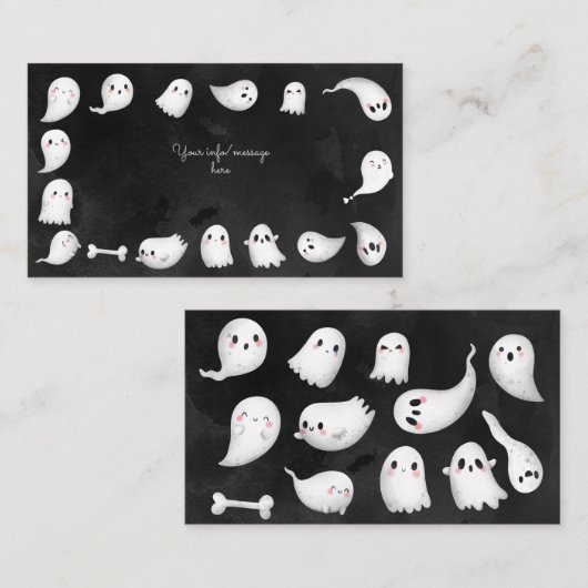 Halloween geesten spooktacular kids verjaardagsfee informatiekaartje (Voorkant / Achterkant)