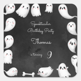 Halloween geesten spooktacular kids verjaardagsfee vierkante sticker