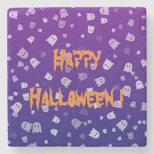 Halloween Geesten Stenen Onderzetter (Voorkant)