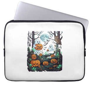 Halloween Geesten Verschrikkelijke Pompoenen Uil V Laptop Sleeve
