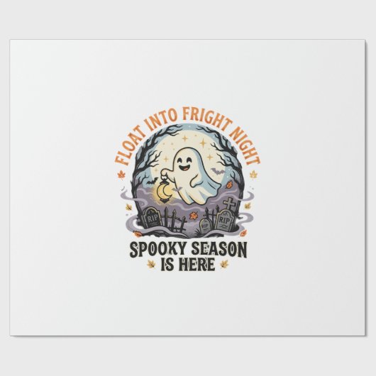 Halloween Geestenmaanparade Cadeaupapier (Vlak)