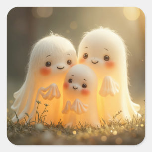 Halloween Geestige Schatjes Vierkante Sticker