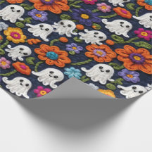 Halloween gehaakte stijl geesten en bloemen
