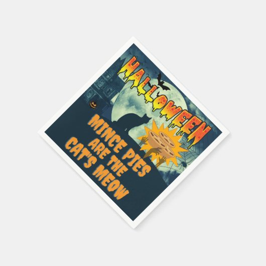 Halloween Gehakt Pies zijn de Kat's Meow Servet (Hoek)