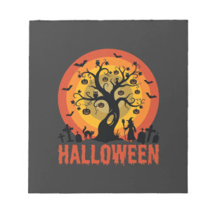 Halloween Geheime Boom Heks en Zwarte Katten Notitieblok