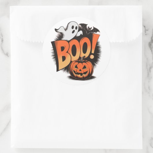  Halloween - Geïnspireerd 'BOO!' Ronde Sticker (Tas)