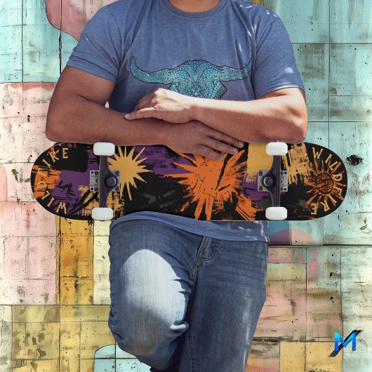 Halloween-geïnspireerde graffiti met Sunburst-patr Persoonlijk Skateboard