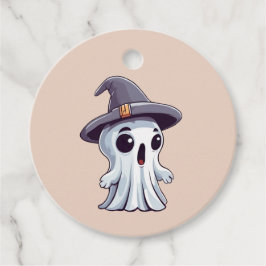 Halloween: Geist mit Hut -  Bedankjes Labels