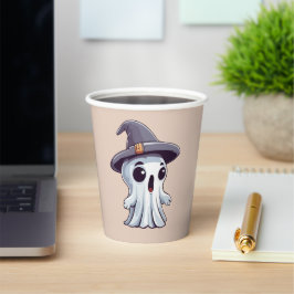 Halloween: Geist mit Hut - Papieren Bekers