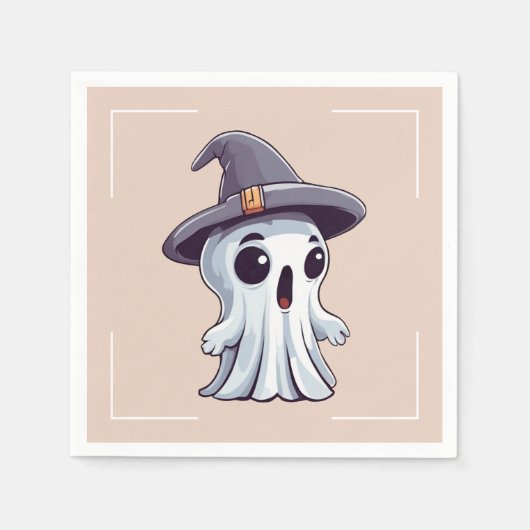 Halloween: Geist mit Hut -  Servet (Voorkant)