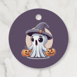 Halloween: Geist mit Kürbissen - Bedankjes Labels