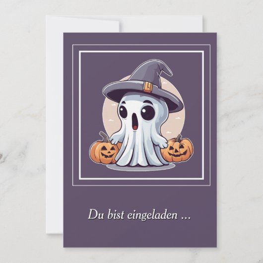 Halloween: Geist mit Kürbissen - Kaart (Voorkant)