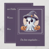 Halloween: Geist mit Kürbissen - Kaart (Voorkant / Achterkant)