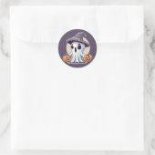 Halloween: Geist mit Kürbissen -  Ronde Sticker (Tas)