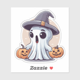 Halloween: Geist mit Kürbissen -  Sticker