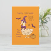 Halloween Gekke gans Kaart (Staand voorkant)