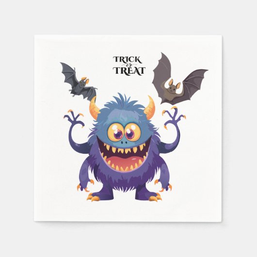 Halloween Gekke monster Servet (Voorkant)