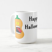 Halloween Gekke pompoen Koffiemok (Voorkant links)