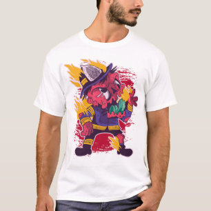 Halloween Gelukkig Halloween Brandweerman Kostuum T-shirt