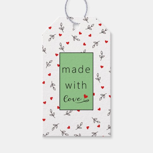 Halloween gemaakt met liefde Hart Cadeaubijlage Cadeaulabel (Voorkant)