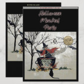  Halloween Gemaskerde Feestheksenketel Kaart (Voorkant / Achterkant)