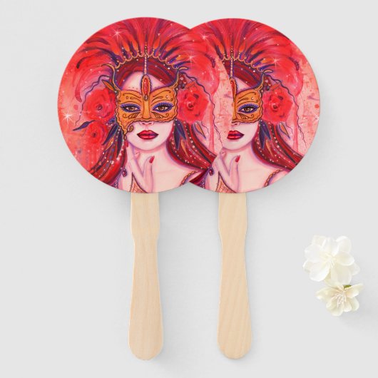 Halloween gemaskerde party hand fan handwaaier (Voorkant en achterkant)
