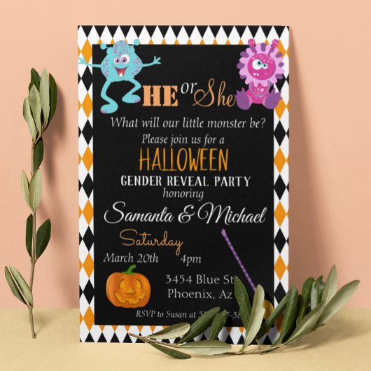 Halloween Gender Baby onthullen partijmonster Sina Kaart