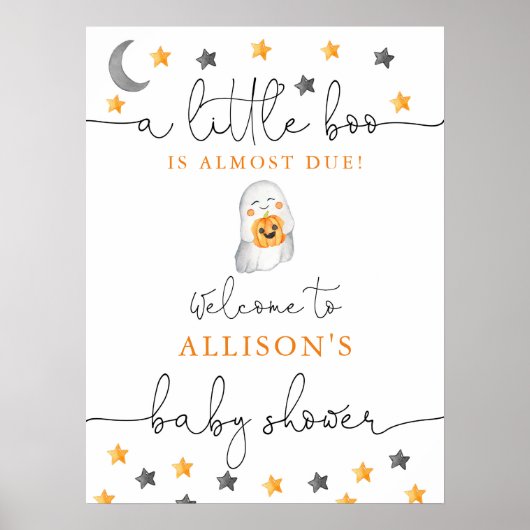 Halloween gender-neutraal baby shower welkomstteke poster (Voorkant)