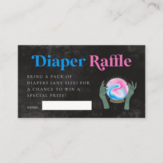Halloween Gender onthullen Diaper Raffle Ticket Informatiekaartje (Voorkant)