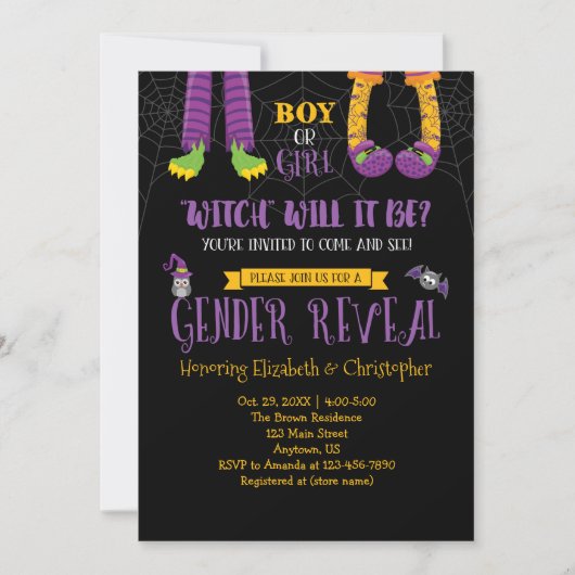 Halloween Gender onthulling Baby shower Kaart (Voorkant)