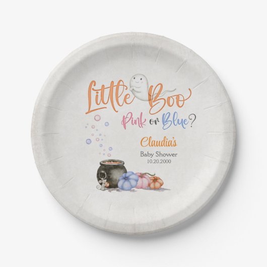 Halloween Gender onthulling Baby shower Papieren Bordje (Voorkant)